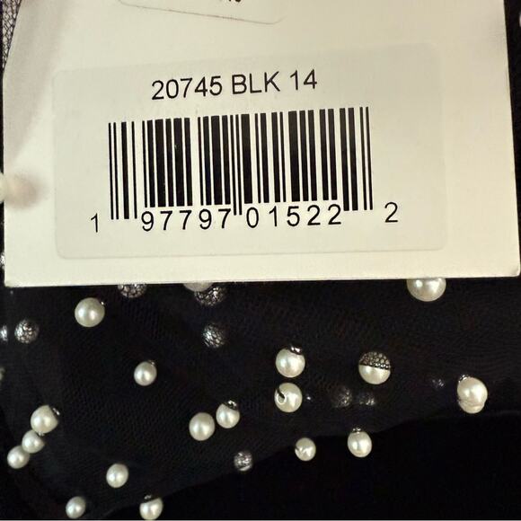 Mac Duggal Black One Shoulder Pearl Beaded Midi Ballgown 20745 Women’s Sz 2 NWT - Picture 10 of 11